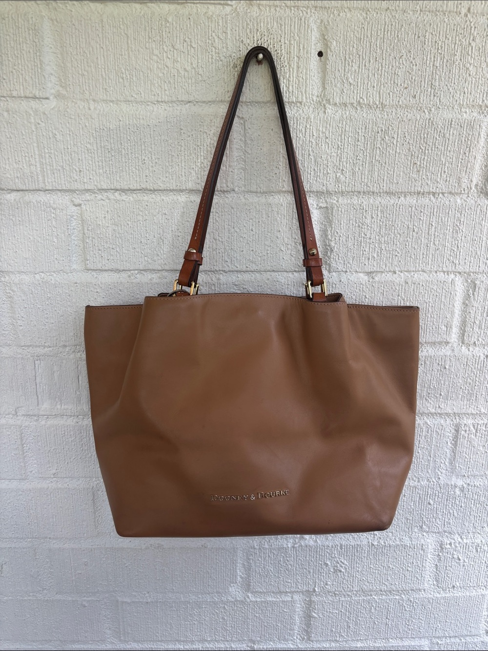 Dooney & Bourke Leather City Flynn Brown Shoulder Tote